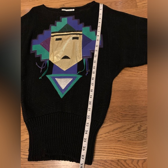 Augustina Vintage Leather Aztec Sweater size M - Picture 10 of 14